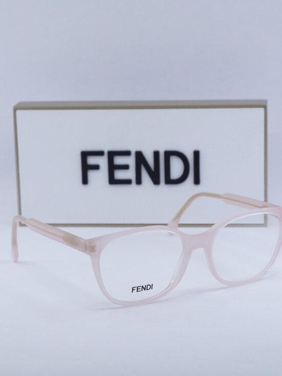 Fendi FE50059I 072 Round Eyeglasses - Milky Pink 55mm main image 9